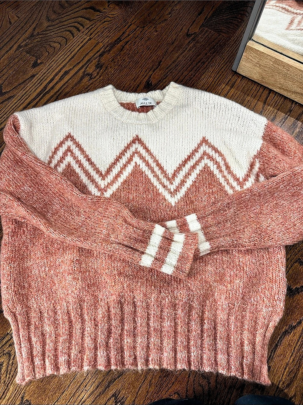 Allude Geometric Cashmere Blend Sweater Size Small Like New